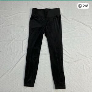 LIVI ACTIVE Lane Bryant Full Length velour Leggings Black 10 12